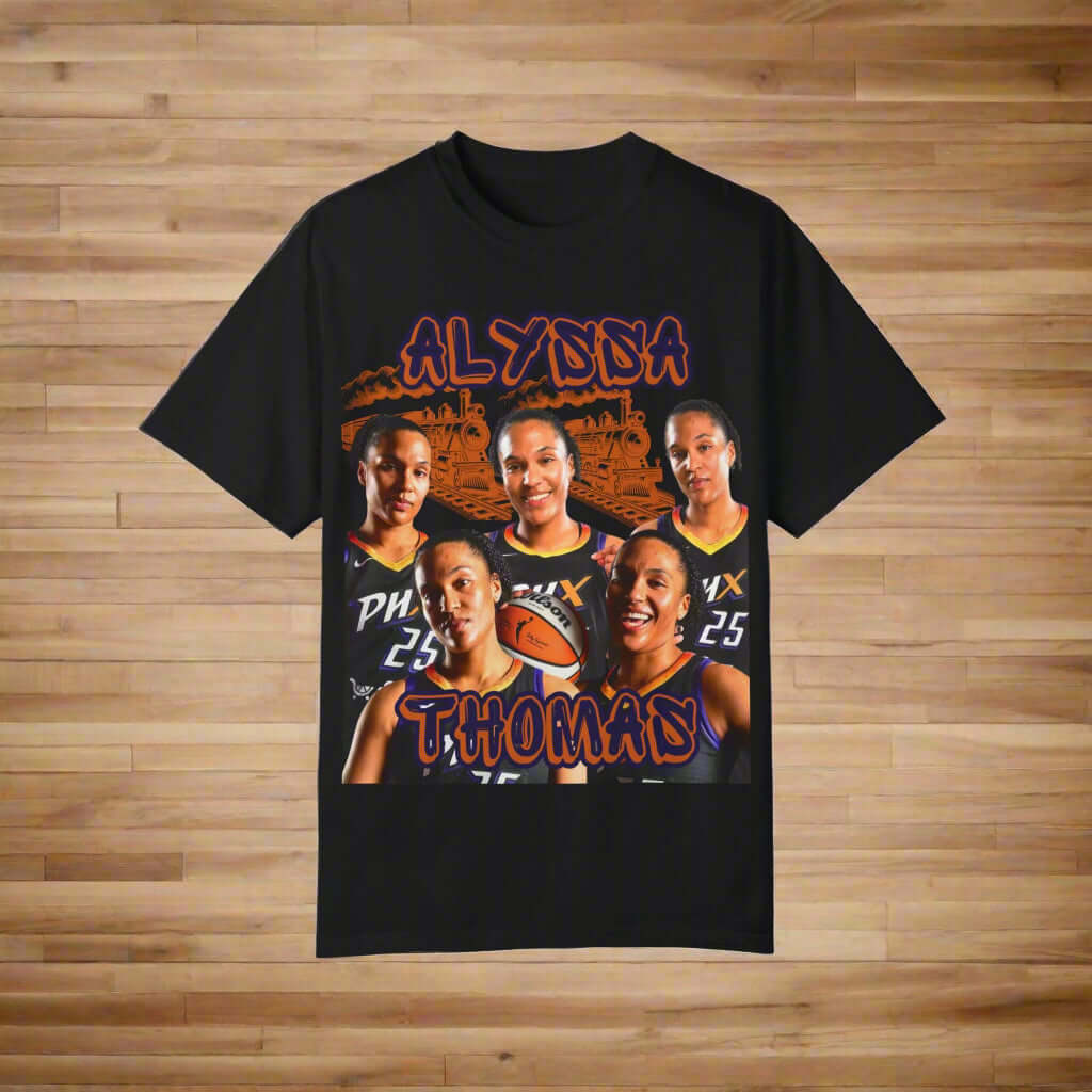 Alyssa "The Engine" Thomas Basketball Fan T-Shirt, This T-shirt is a must-have for fans of Alyssa "The Engine" Thomas, professional women's basketball player for the Phoenix Mercury. It offers a comfortable fit and classic style, perfect for casual wear o