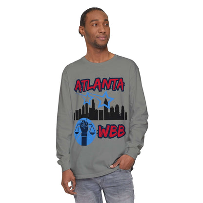 Atlanta WBB Long Sleeve T-Shirt This Atlanta WBB (women's basketball) long-sleeve shirt comes packed with softness and style. This tee features garment-dyed fabric and comes with a relaxed fit for total comfort in any casual setting. Featuring the Atlanta