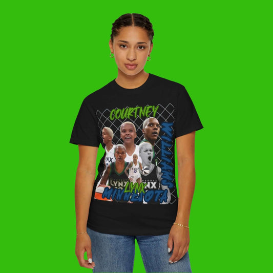 Courtney Williams Fan Tee, This Courtney Williams fan t-shirt is perfect for supporters of the professional women's basketball player for the Minnesota Lynx. The garment-dyed fabric gives it a soft color and texture, making it comfortable for casual wear.